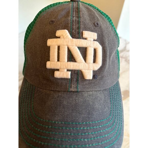 Notre Dame Fighting Irish Top Of The World Adjustable Mesh Back Hat Green/Gray - Picture 2 of 7
